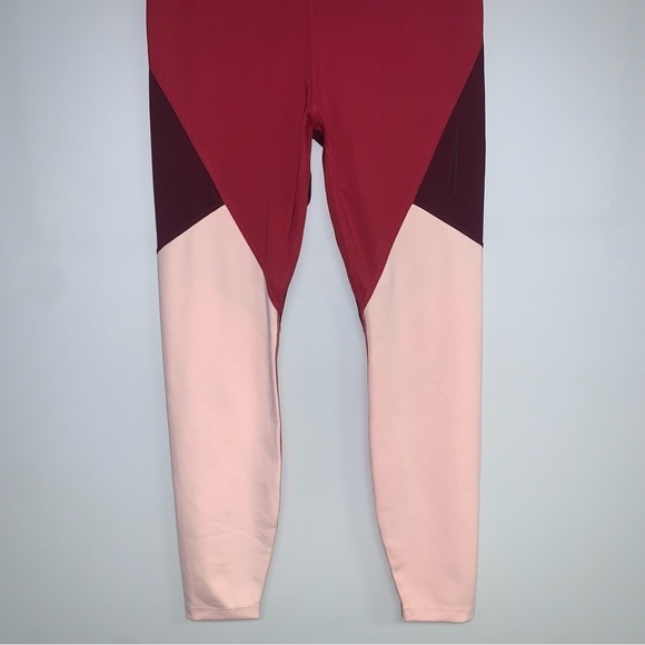 Nike Leggings Size Medium Pink Red Maroon Contour Dri-FIT 7/8 Length Mid-rise - Picture 4 of 10